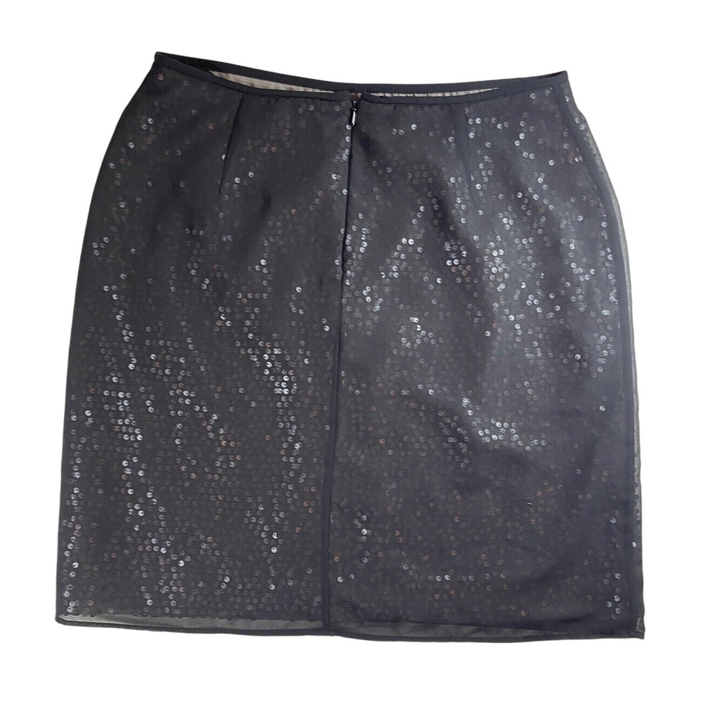 Saks Fifth Avenue Sequin Skirt‎ Party Cocktail Evening Occasion Black Skirt 6